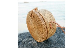 circle around handbags straw rattan hand woven grass handmade motif side